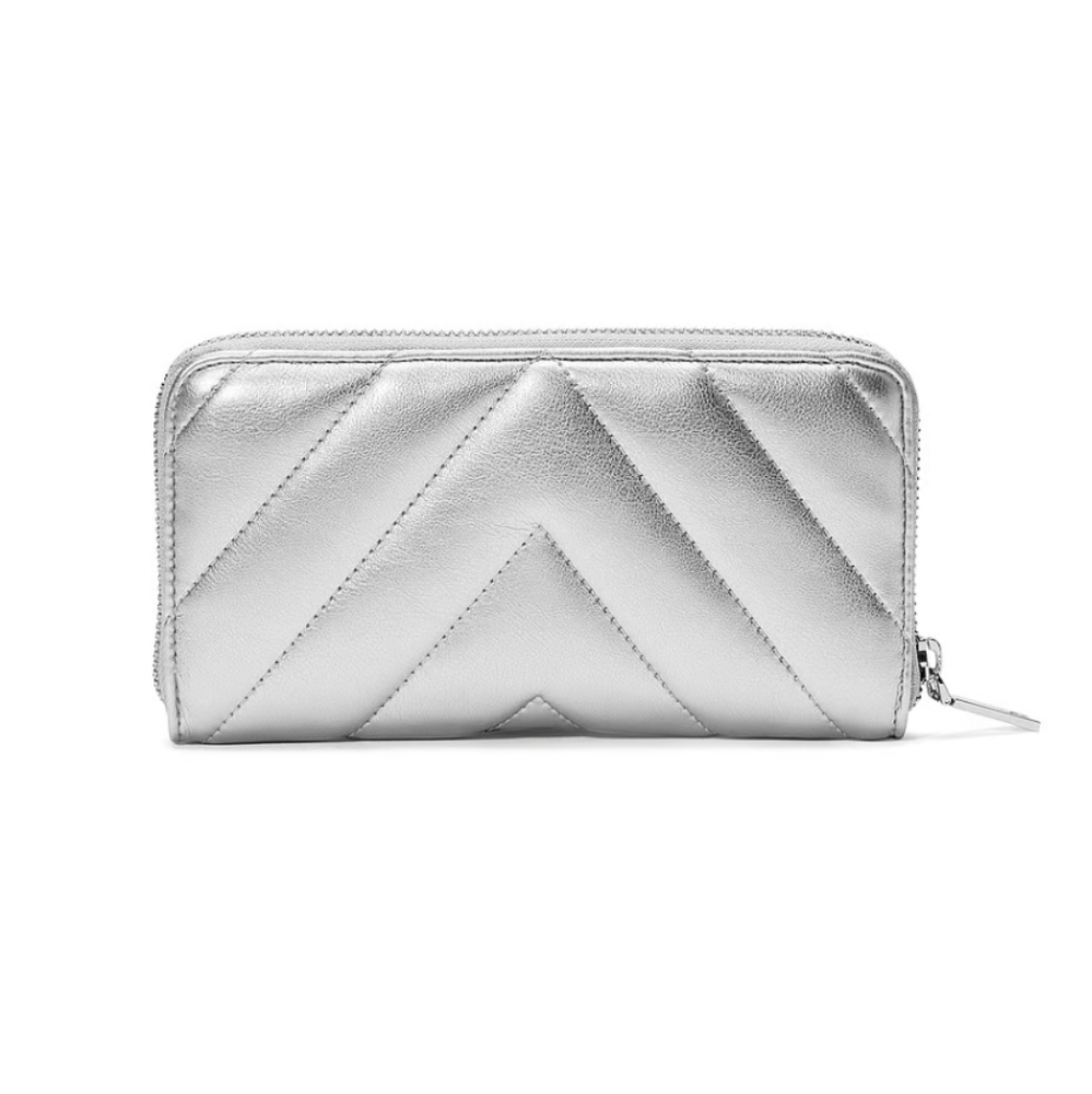 NWT Victoria's Secret Silver Quilted Women's Wallet - Picture 2 of 4